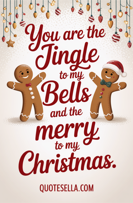 You are the jingle to my bells and the merry to my Christmas.