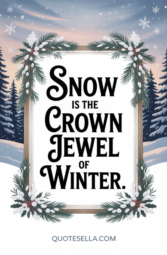 Snow is the crown jewel of winter.