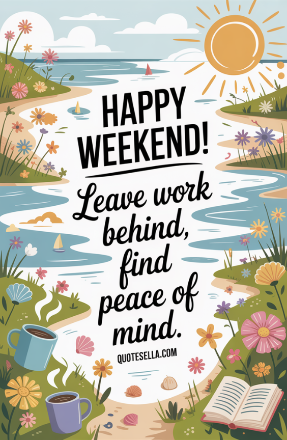Happy Weekend! Leave work behind, find peace of mind.