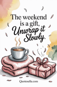 The weekend is a gift, unwrap it slowly.