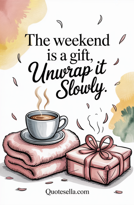 The weekend is a gift, unwrap it slowly.